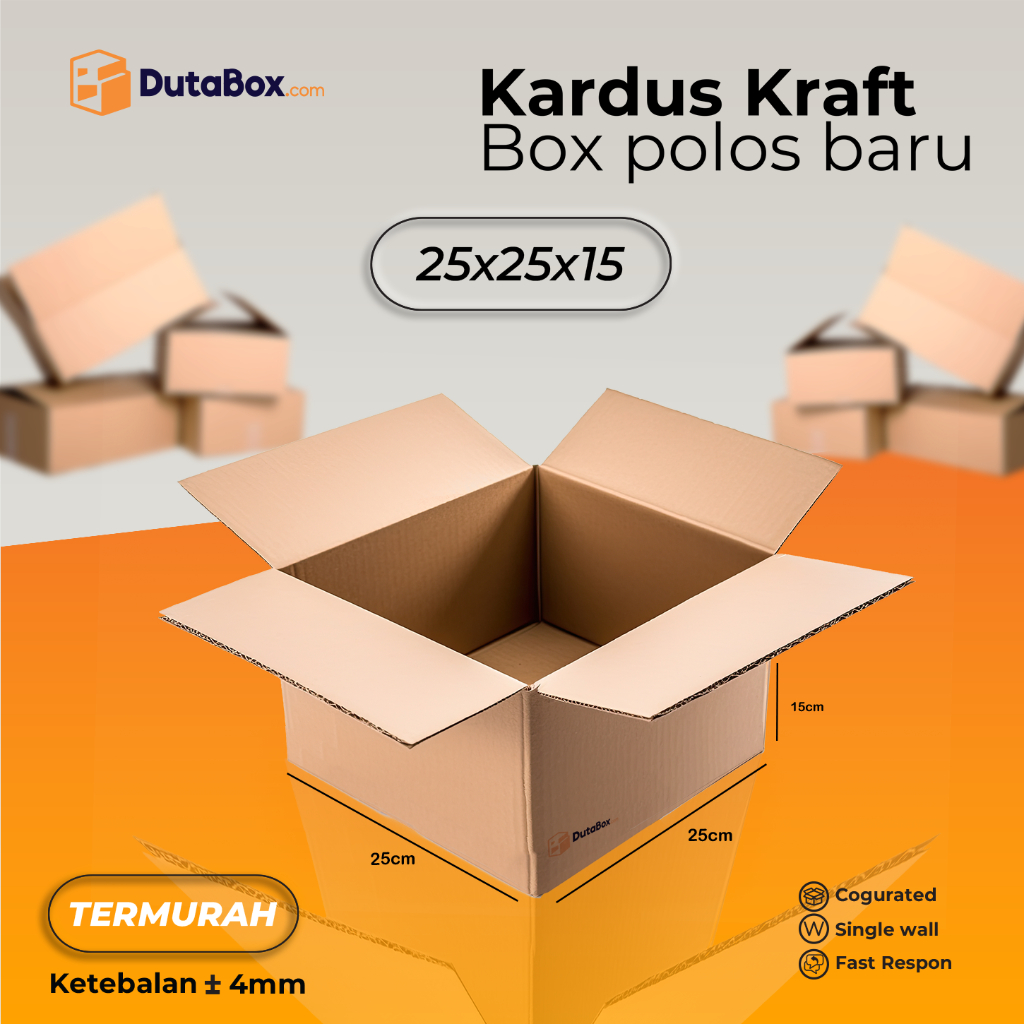 

Kardus Box Baru 25x25x15 ( Single Wall ) Kardus packing