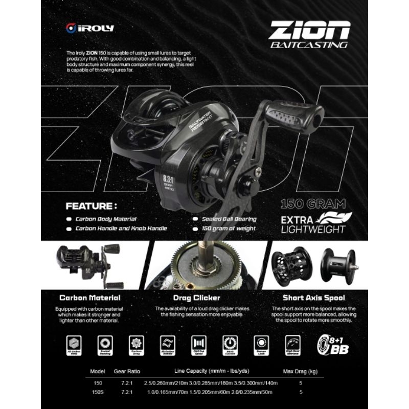 Reel BC / BAITCASTING IROLY ZION SALTWATER RESISTANT