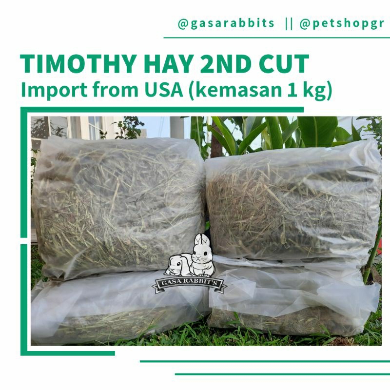 TIMOTHY HAY 2ND CUT - RUMPUT HAY TIMOTHY - TIMOTHY HAY 1 KG - RUMPUT HAY KELINCI - MAKANAN KELINCI