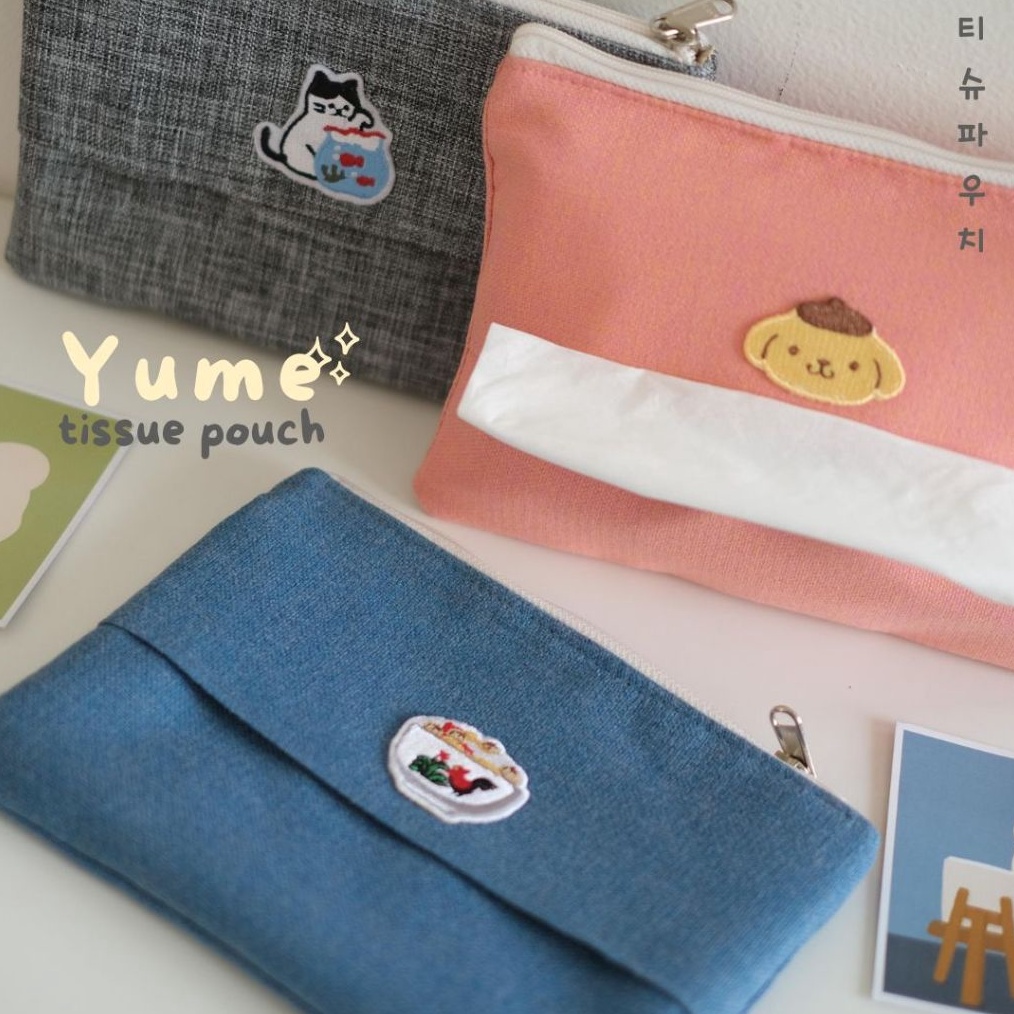 KODE D92D YUME POUCH TISSUE  POUCH TISU 2 IN 1 LUCU  POUCH TISU KERING  TEMPAT TISU BASAH  DOMPET TI