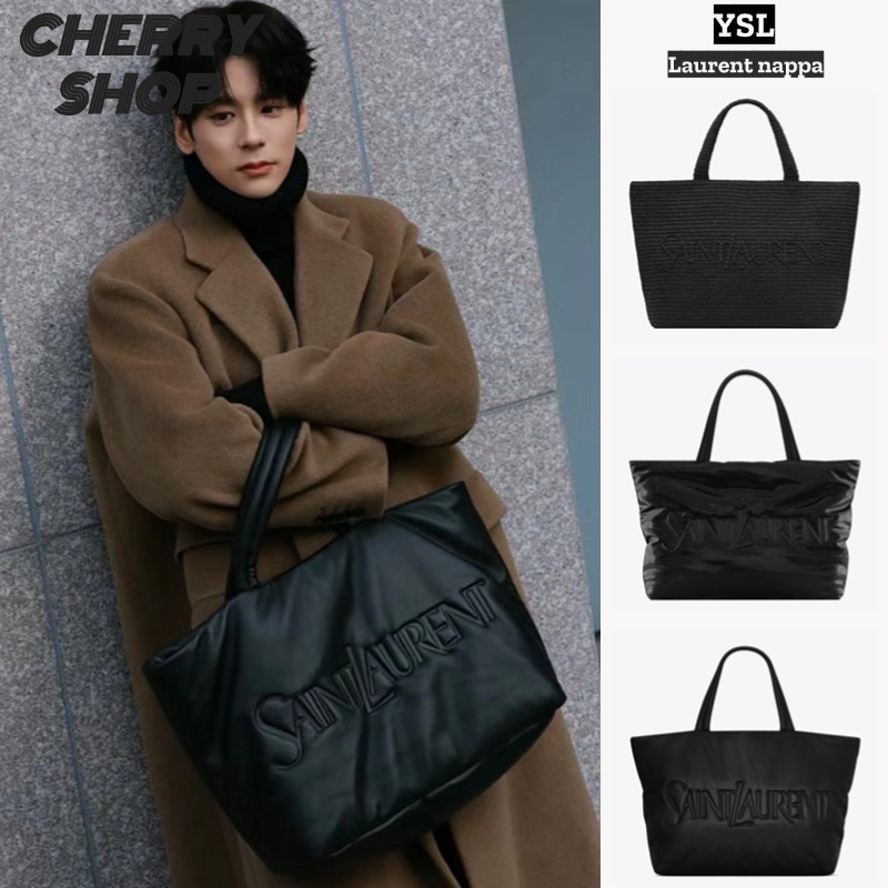 Yves Saint Laurent nappa Tas belanja kulit domba Saint Laurent Tas YSL