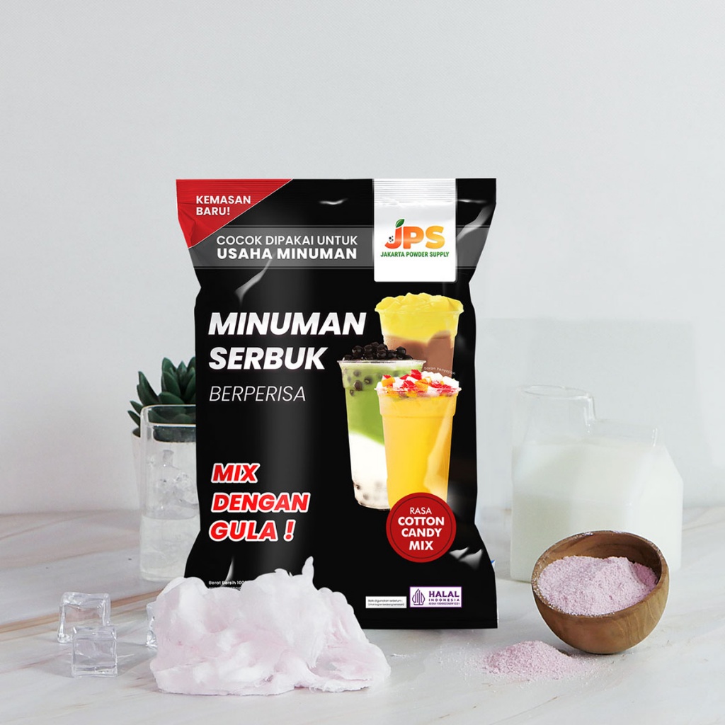 

JPS Mix Cotton Candy 1 kg Bubuk Minuman Dengan Gula / Serbuk Instan Permen Kapas Jakarta Powder Supply