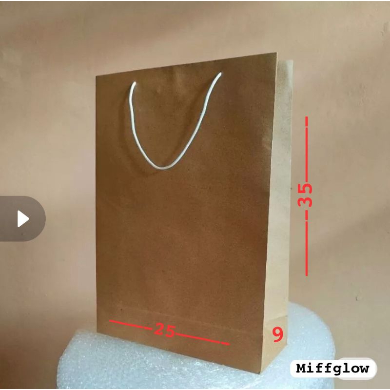 

PAPER BAG POLOS COKLAT 25X30X9 PAPERBAG TAMBAHAN HAMPERS