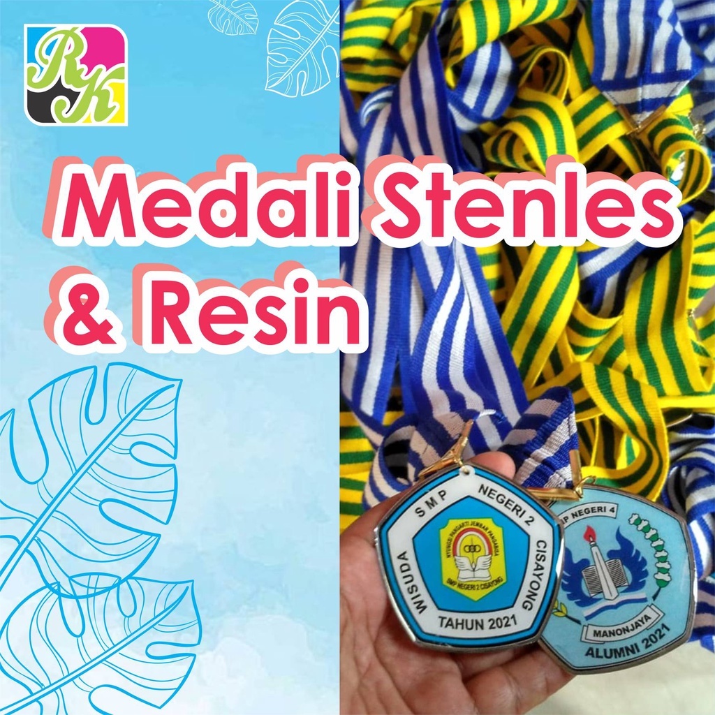 

Medali Kelulusan Sekolah Dan Kejuaraan Souvenir Bahan Premium Stenles dan Resin Tali Pilihan Warna