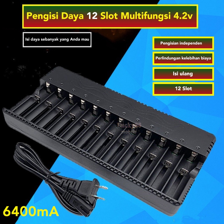 KODE E39W Fast Charging 12  1  4 Slot Baterai 1865 Smart Charger Battery Lithium Universal HD8994B 2