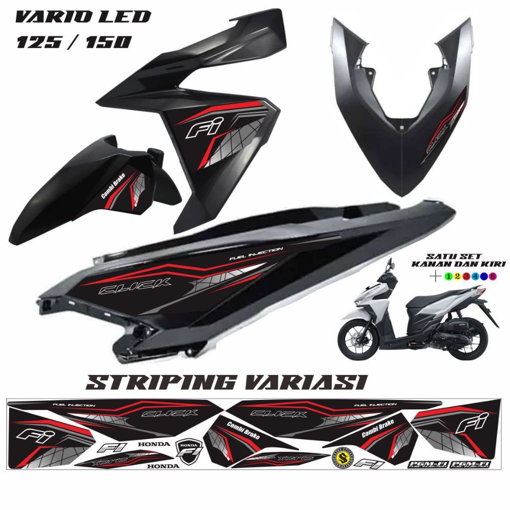 STRIPING VARIO LED 125 FI / STRIPING VARIASI STIKER STRIPING VARIO LED 150 FI