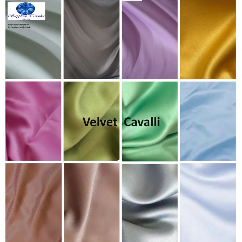 KODE I54W 1 Meter Kain Satin Silk Velvet Cavalli premium Jakarta Kain Seragaman Bridesmaid Saten Gro