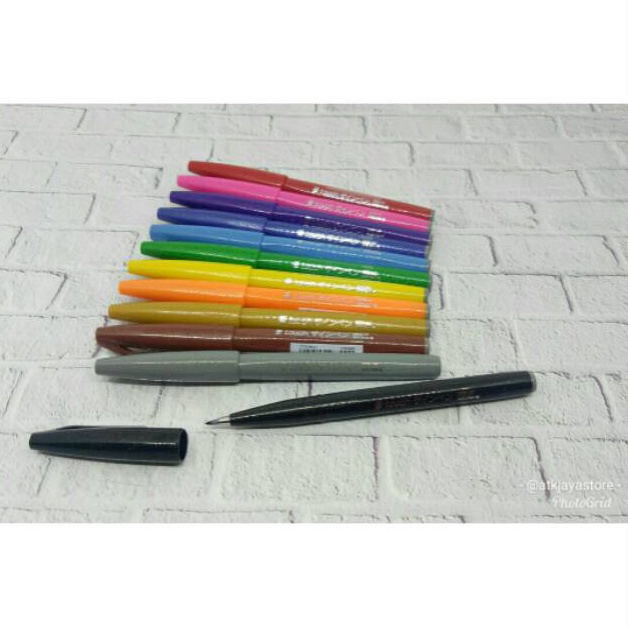 

PESTA DISKON Pentel Touch Brush Sign Pen 12 warna Colouring Kuas Spidol Lettering Doodle Murah Berkualitas