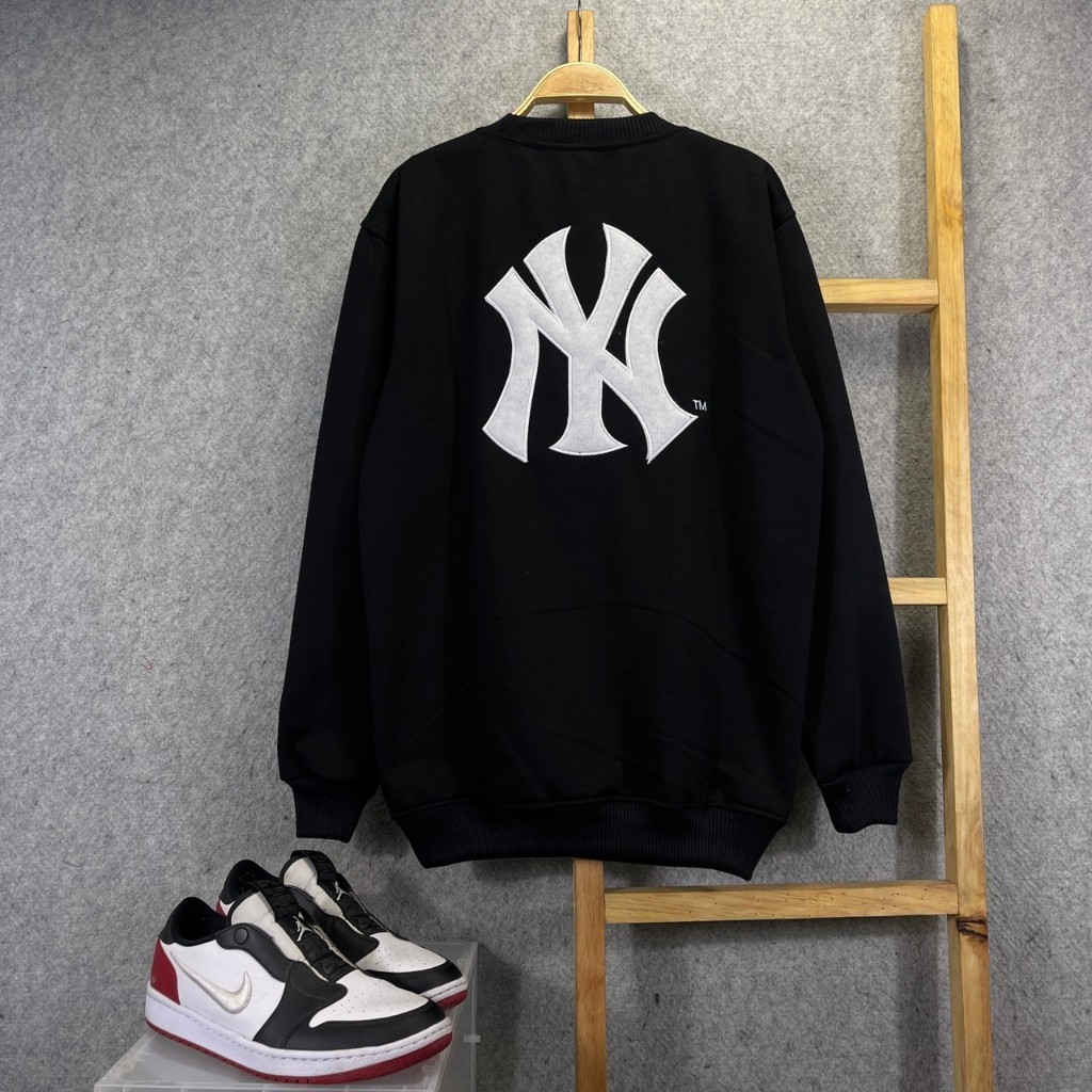 SWEATER CREWNECK NEW ERA NY NEW YORK LOGO BB BORDIR ON BLACK