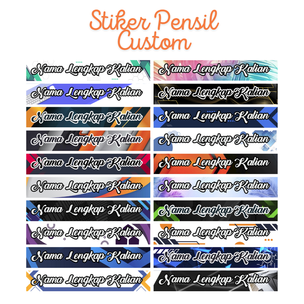 

Stiker Pensil, Bulpoin Nama Label Custom Waterproof