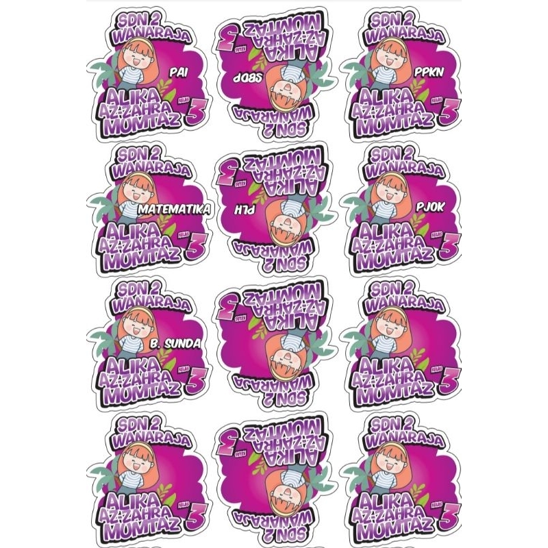 

STIKER LABEL BUKU SEKOLAH ANAK