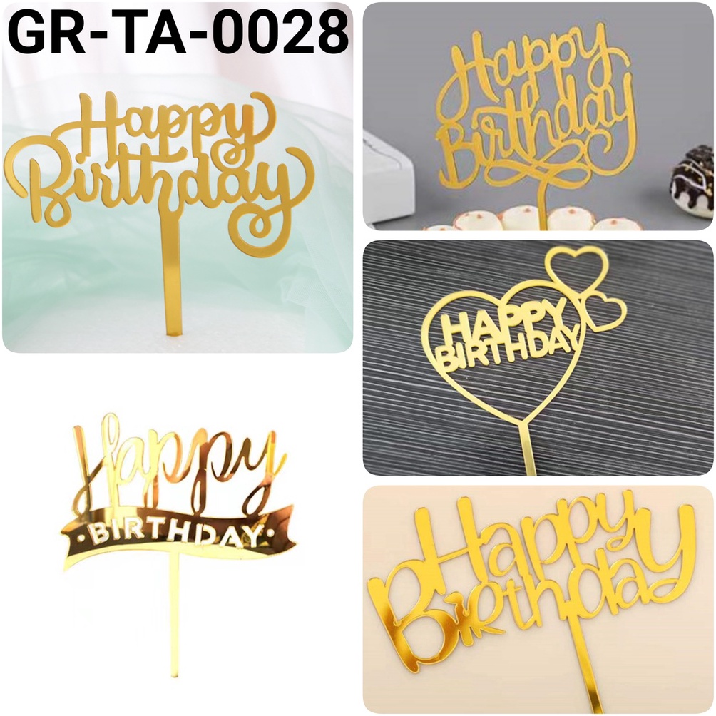 

SPESIAL TA28 Cake topper akrilik happy birthday ulang tahun yamama baking