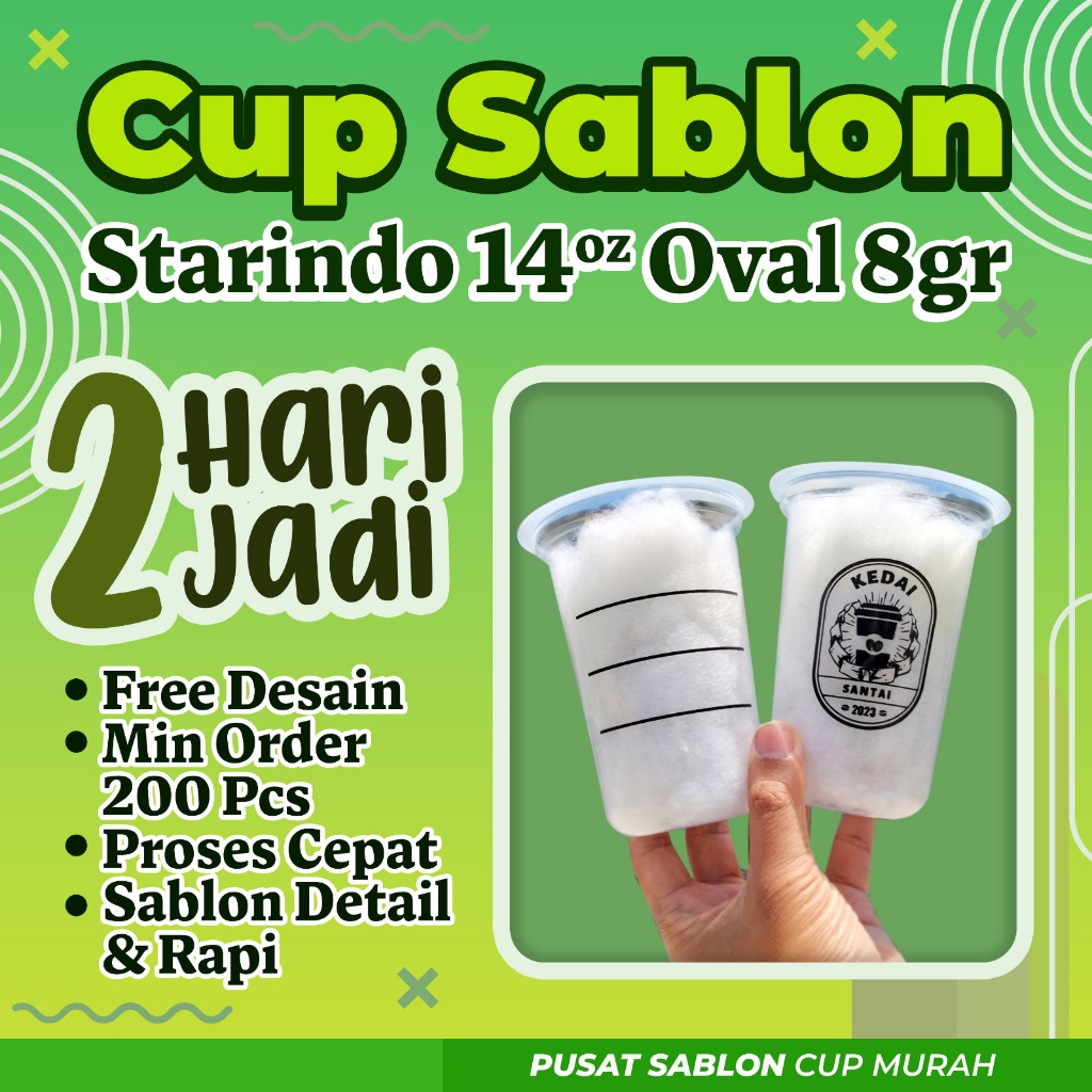 SABLON CUP MURAH STARINDO 14 OZ OVAL