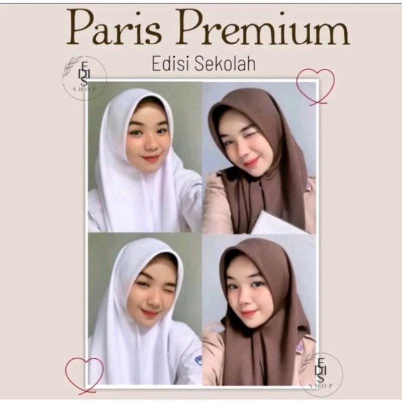 Hijab Paris Premium// Hijab edisi sekolah//katun voal