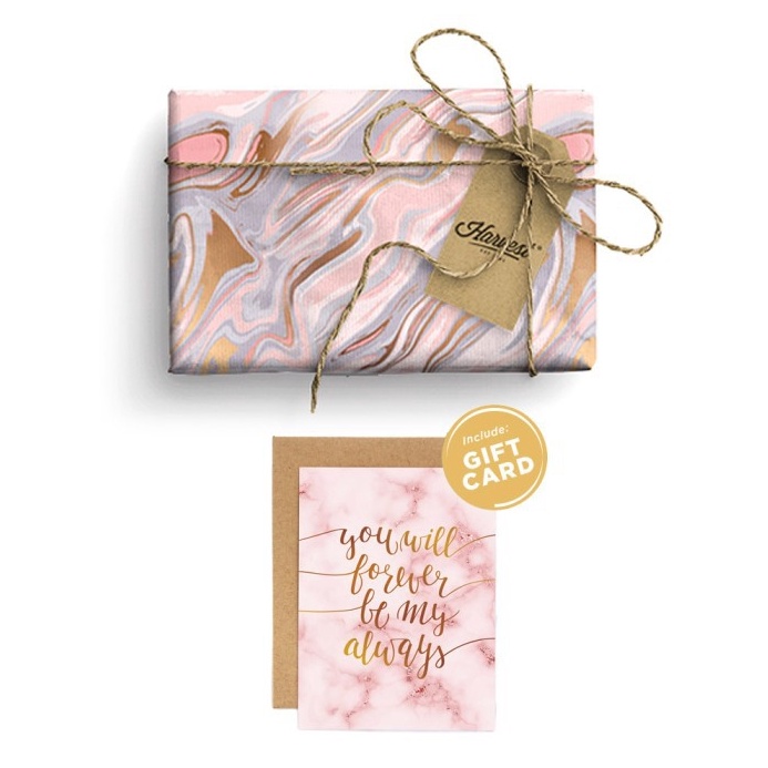 

HEBOH Paket Kertas Kado Kartu Valentine Harvest Gift Set Marble Always