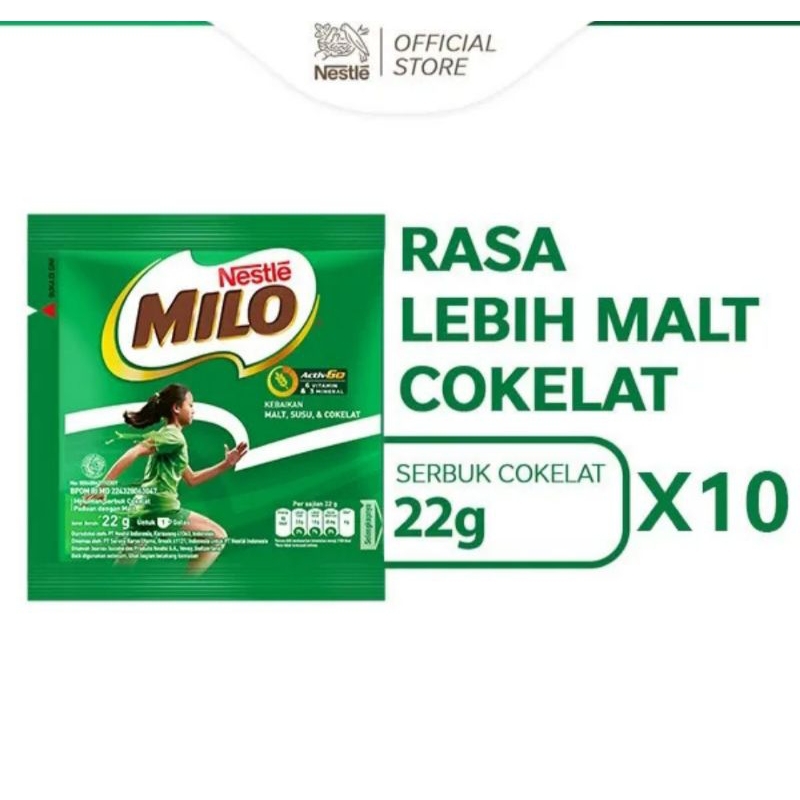 

MILO MINUMAN SUSU BERENERGI 22 GR X10 SACHET