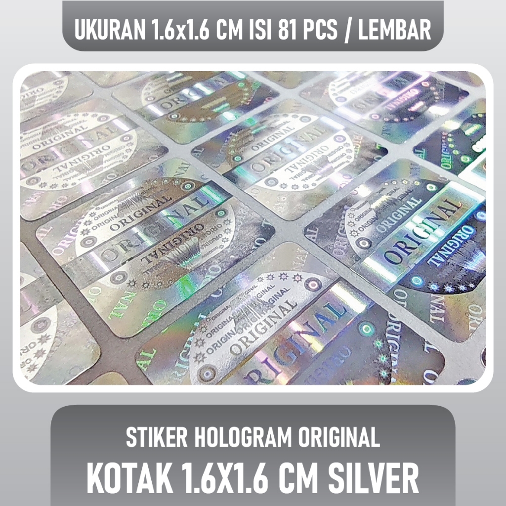 

Stiker Hologram Original _ KOTAK 1.6X1.6 CM SILVER