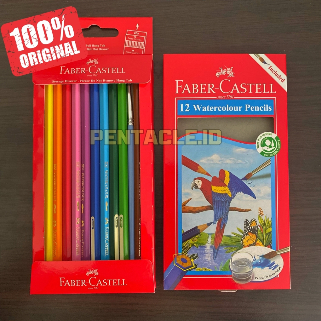 

Pensil Warna Merk FABER CASTEL Panjang Isi 12 Warna Watercolor Colour Pencil Perlengkapan Mewarnai Menggambar Cantik Colorfull Peralatan Seni Art Kesenian Prakarya Kertas Color Original Asli Bagus Murah Termurah Pewarna Toko Pentacle Malang