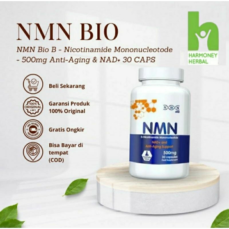 NMN Suplement Bio B-Nicotinamide 500mg Mononucleotide NAD+ Multivitamin Asli Original