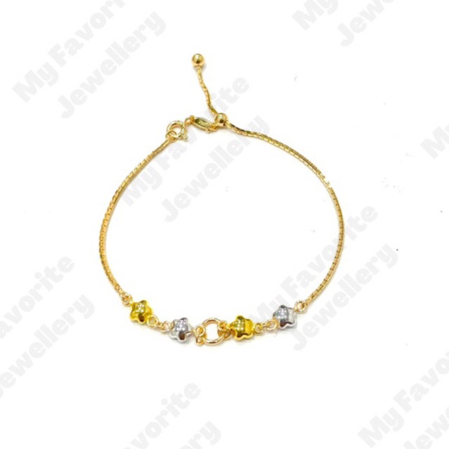 Gelang Bintang Warna EMAS ASLI Kadar 700 16K
