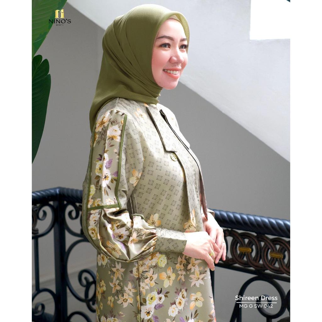 NINOS DESIGN / SHIREEN DRESS BY NINOS/GAMIS BUNGA/GAMIS PUTIH BUNGA/GAMIS SILK/GAMIS KONDANGAN/DRESS