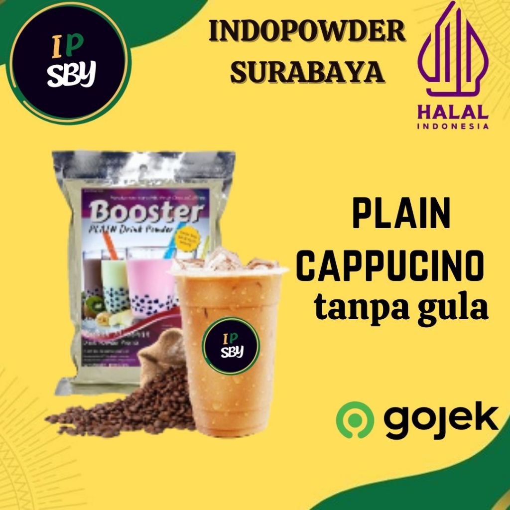 

IDPSBY | PLAIN Bubuk Minuman CAPPUCINO 1KG | Powder CAPPUCINO 1KG | Indopowder Booster TANPA GULA