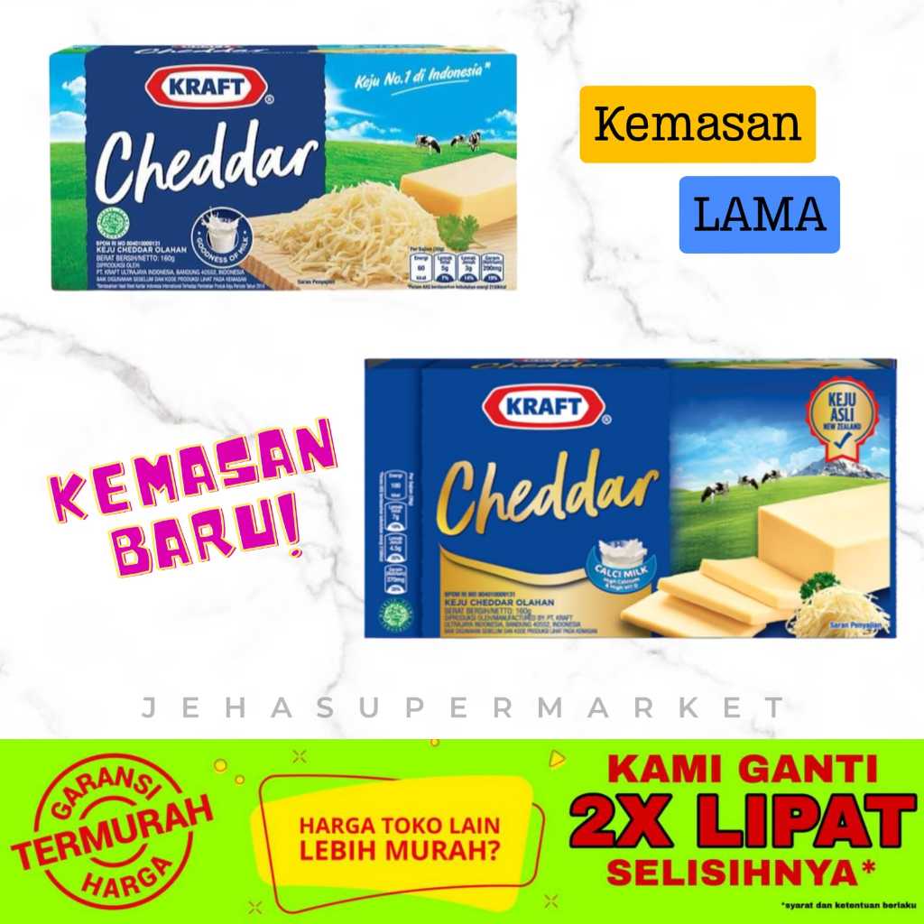 

⭐ KEJU ⭐ Kraft Cheddar Olahan 150gr ( Keju Asli New Zealand )