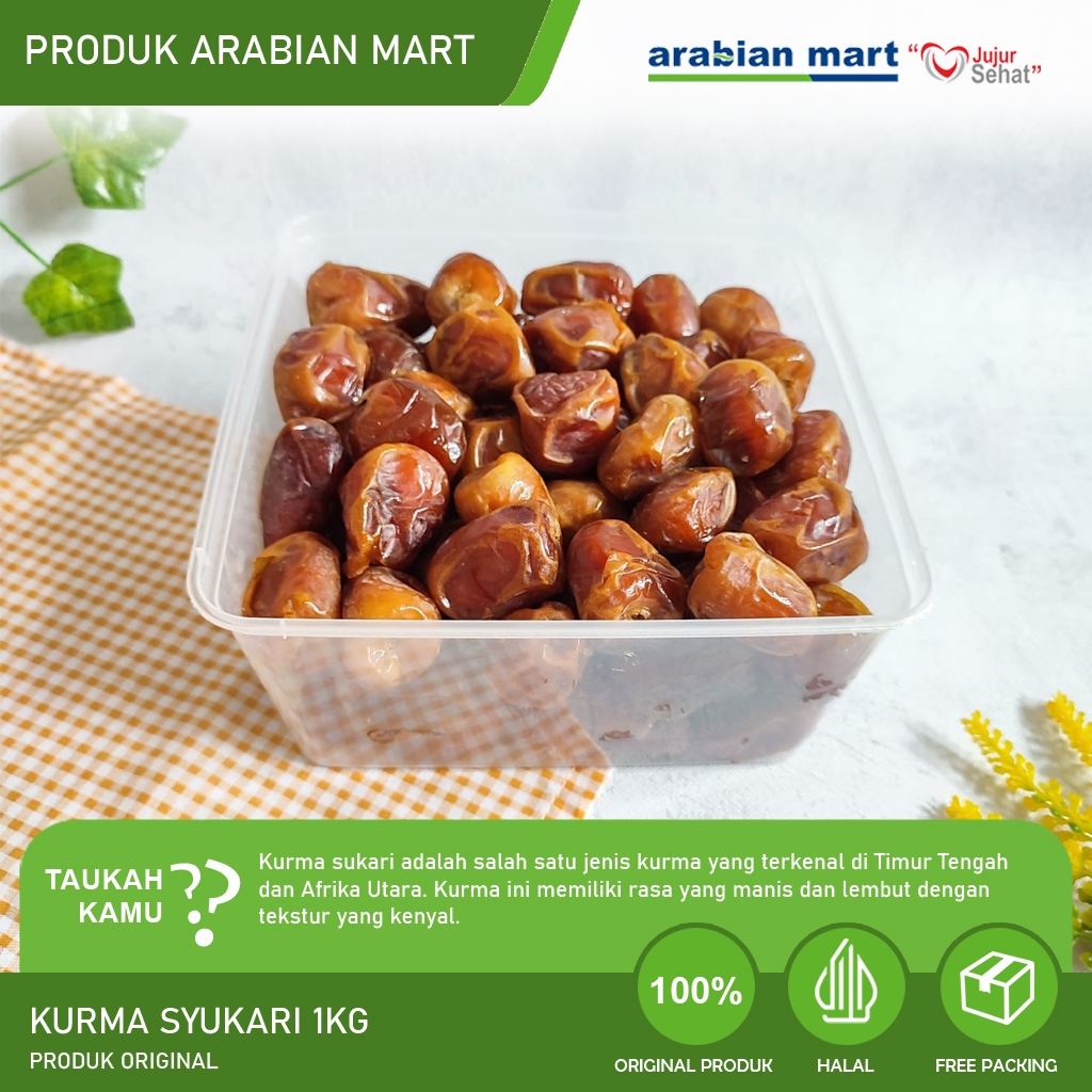 

Kurma Sukari 1kg Premium Basah Kemasan Toples Kurma Sukkari Alqoosim untuk Oleh Oleh Haji dan Umroh - KURMA SUKKARI 1KG