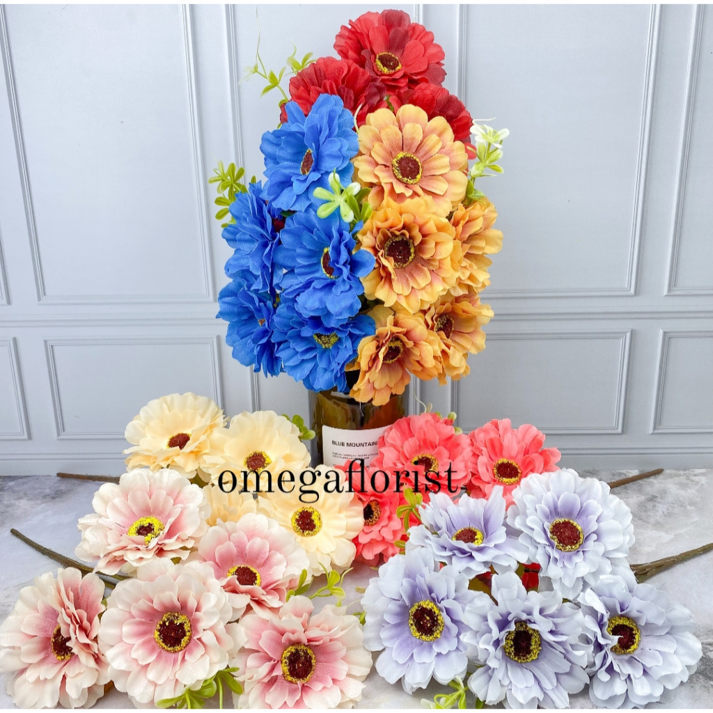 Bunga Gelbera Artificial / Bunga Artificial / Bunga Plastik / Bunga Dekorasi / Dekorasi Pernikahan /