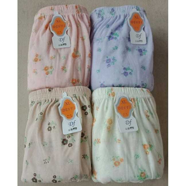 LUSINAN 12 Pcs CD Celana Dalam Wanita Katun Motif Bunga Cantik