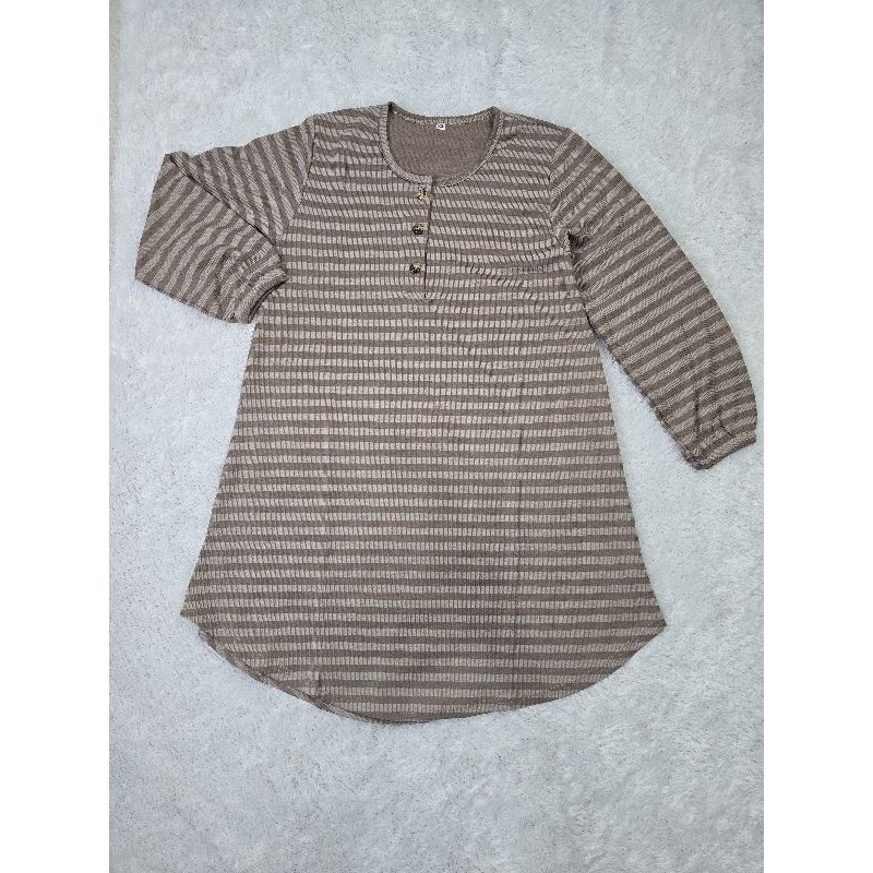 kaos tunik longgar bahan knit