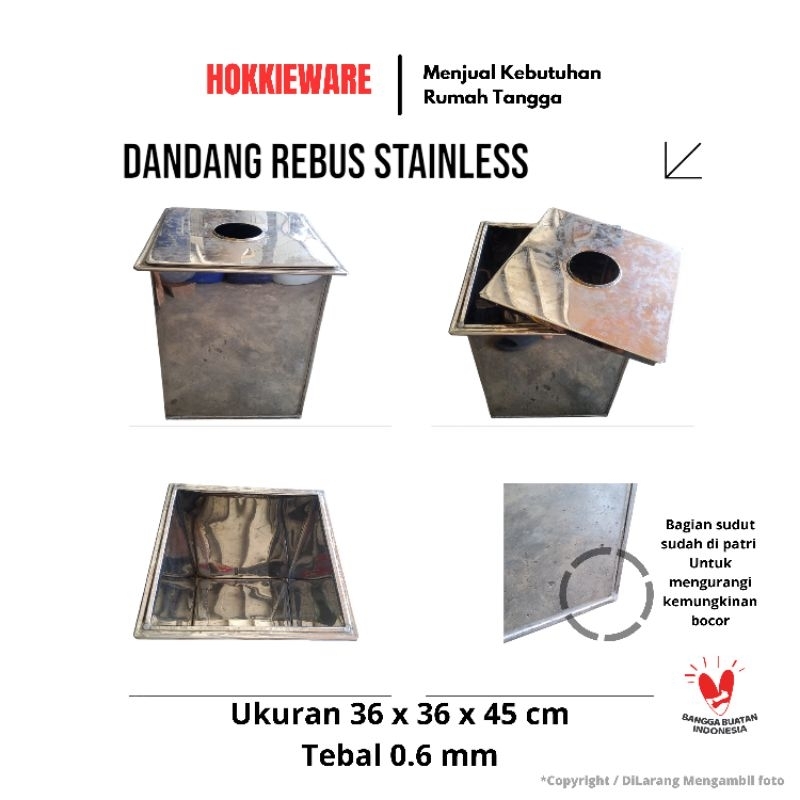 Dandang Rebus Air Stainless - Tempahan