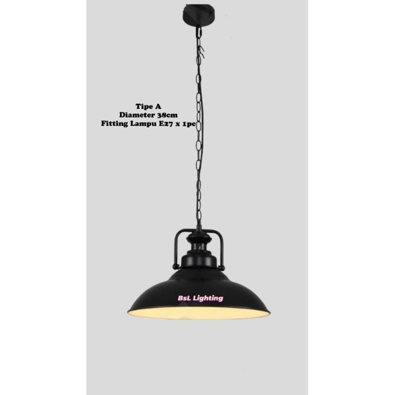 Lampu gantung minimalis kap/resto/cafe/lampu kap industrial/lampu gantung meja makan/lampu gantung r