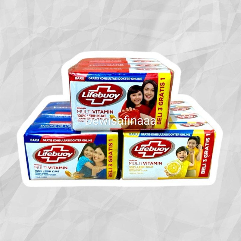 Sabun batang lifebuoy besar 100gr x 4pcs /sabun mandi lifebuoy ukuran besar 100gr isi 4 pcs