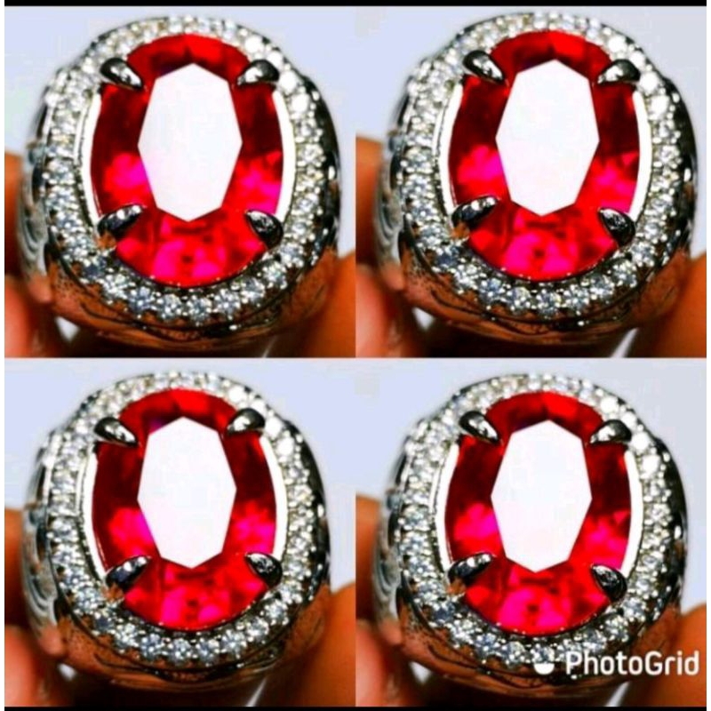 cincin batu merah siem rose cutting istimewa