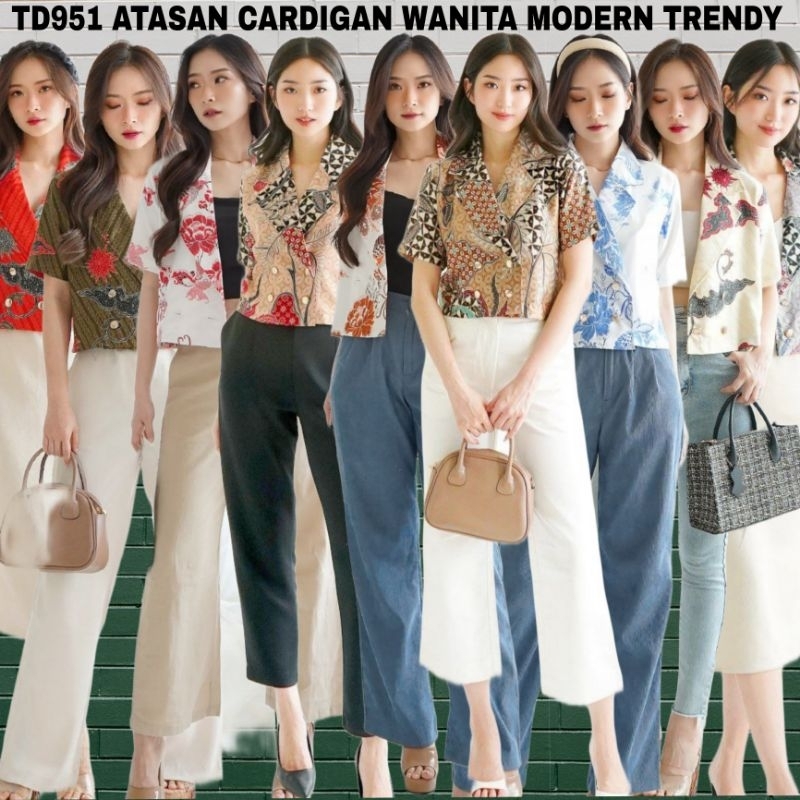 TD951 BLAZER OUTER CARRDIGAN BATIK SATIN PRINTING PREMIUM MODERN/CARDIGAN FORMAL KERJA WANITA#BLAZER