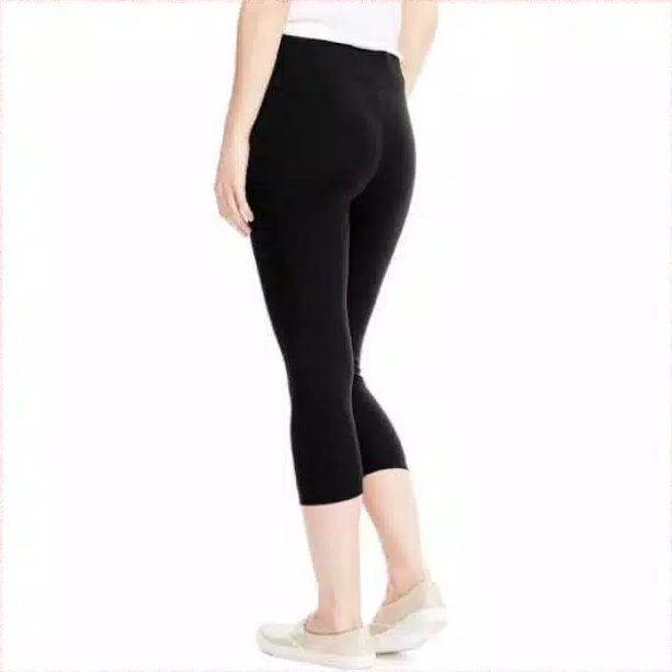 legging 7 8 wanita import tebal pendek jumbo Polos