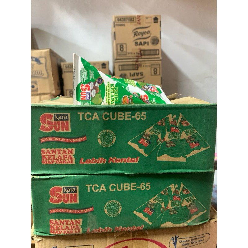 

santan kelapa siap pakai merek Sun kara 65 ml