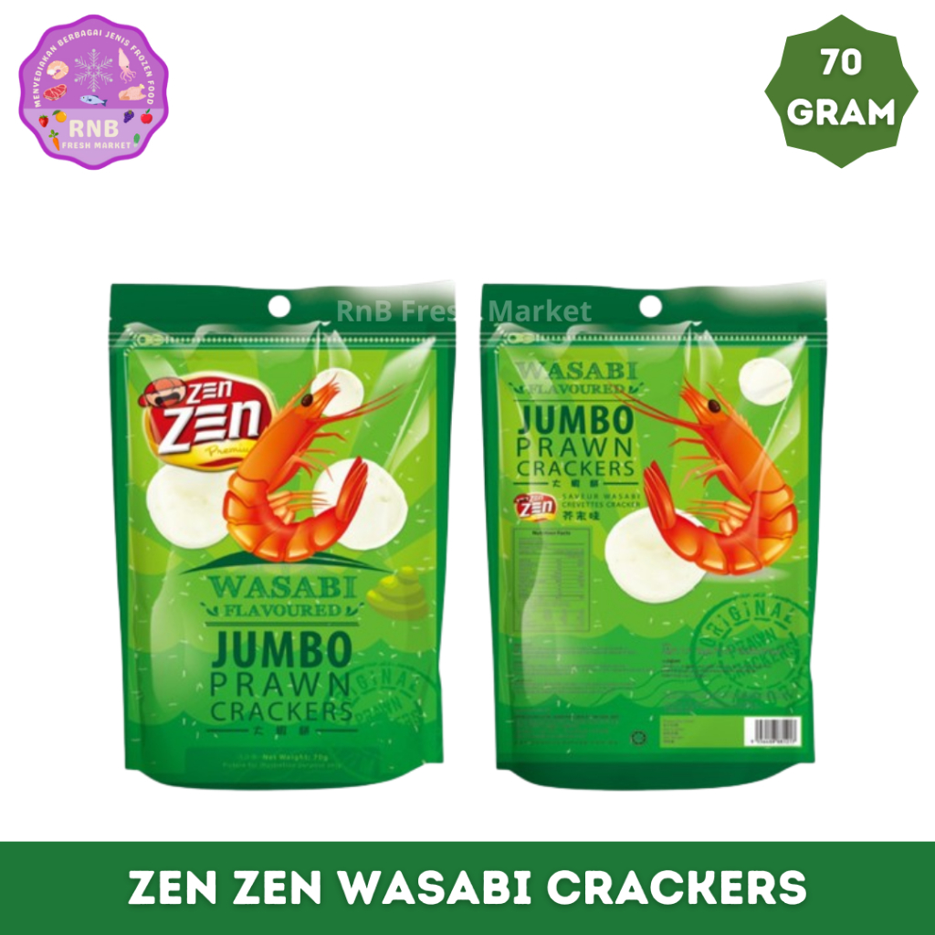 

Zen Zen Wasabi Jumbo Prawn Crackers Netto 70 Gram