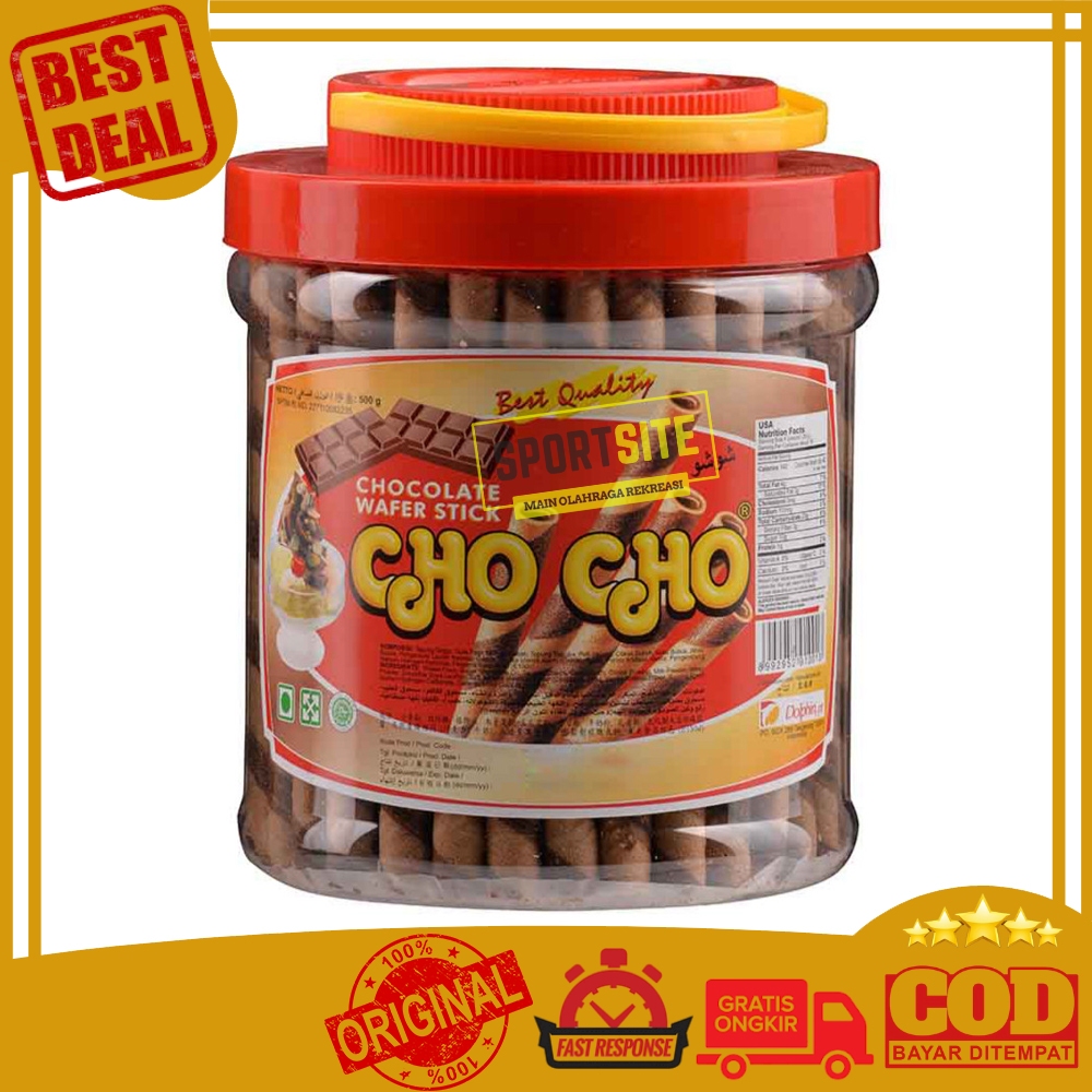 

Cho Cho Wafer Stick Roll Chocolate 500gr Makanan Ringan Astor Wafer Toples