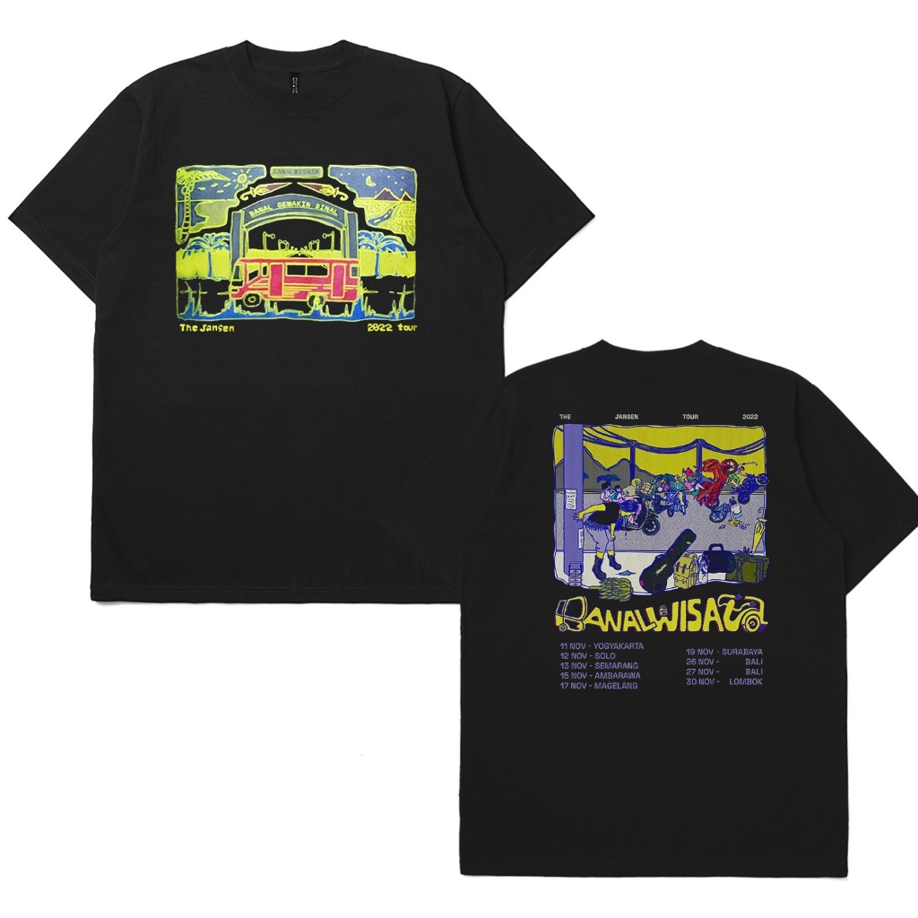 T-shirt Band The Jansen Banal Wisata Tour Black KAOS HITAM