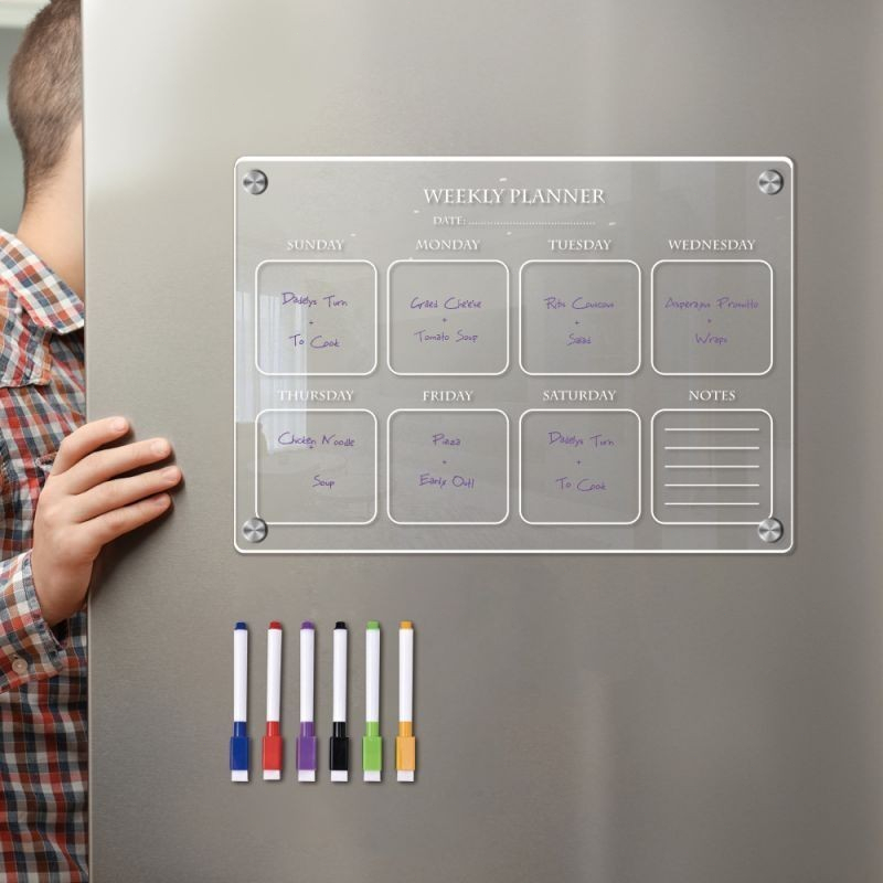 

Promo A3/A4 Weekly Planner Magnet Kulkas Akrilik Custom Dinding Schedule Board untuk dinding kantor