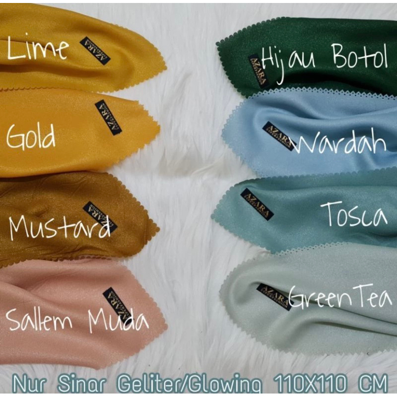 Hijab Segi Empat Nur Sinar AZARA/ Hijab Pesta Sinar Glamour/ Kerudung Segi Empat AZARA Glamour