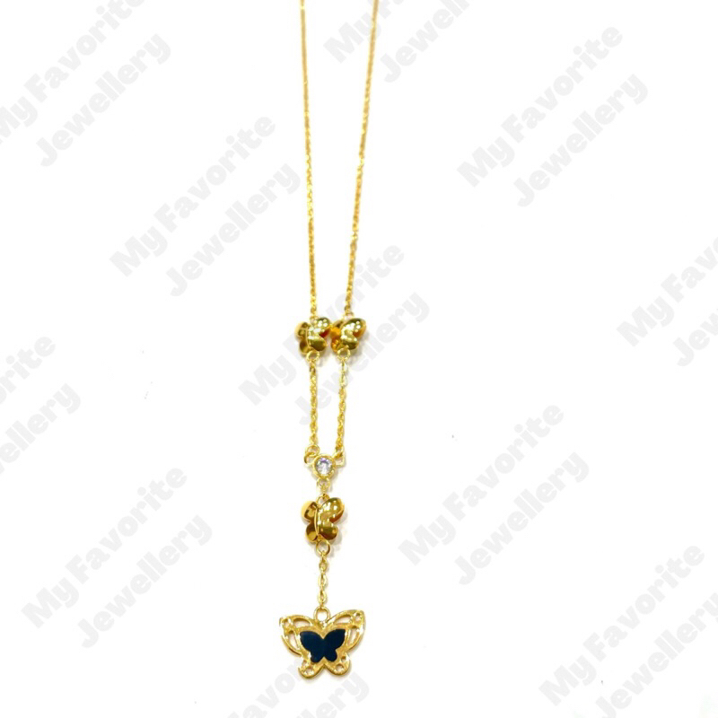 Kalung Fancy Kupu Kupu Hitam EMAS ASLI Kadar 700