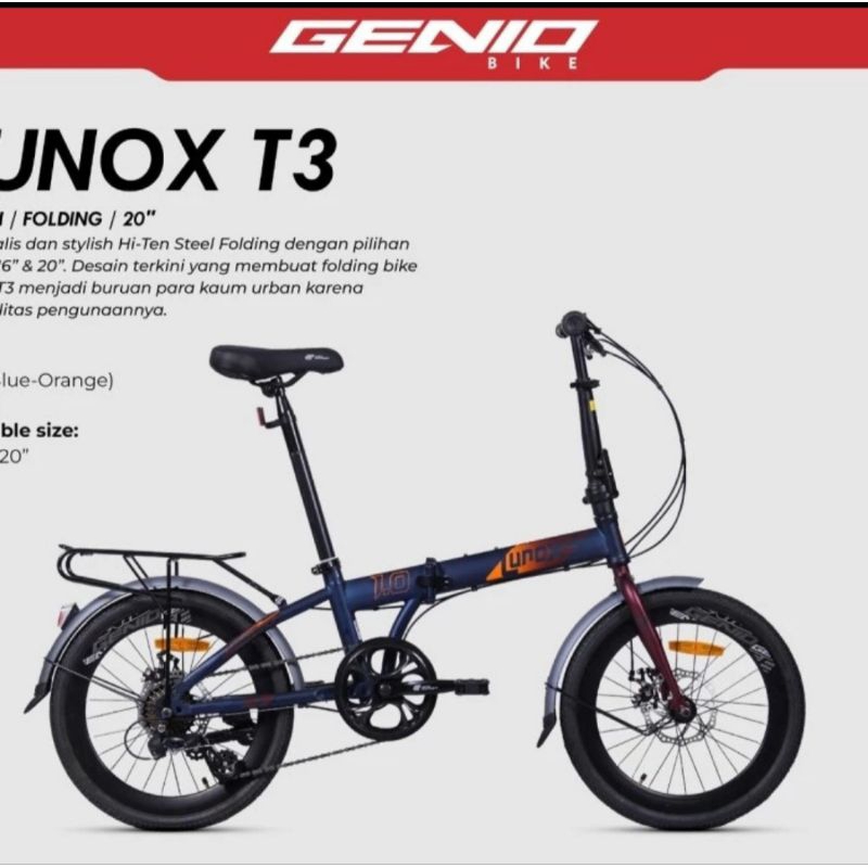 Sepeda Lipat 20 Genio Lunox 1.0 boncengan