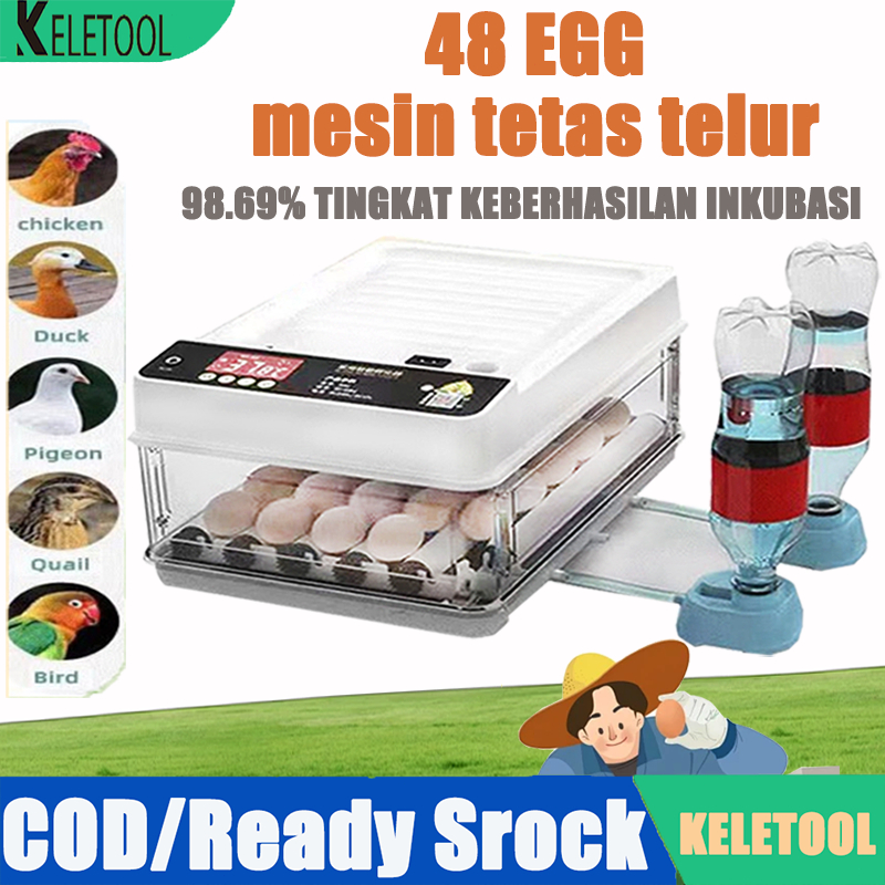 48 Egg Mesin Tetas Telur Rak Mesin Alat Penetas Tetas Telur Smart InCubator Full Otomatis Digital Ra