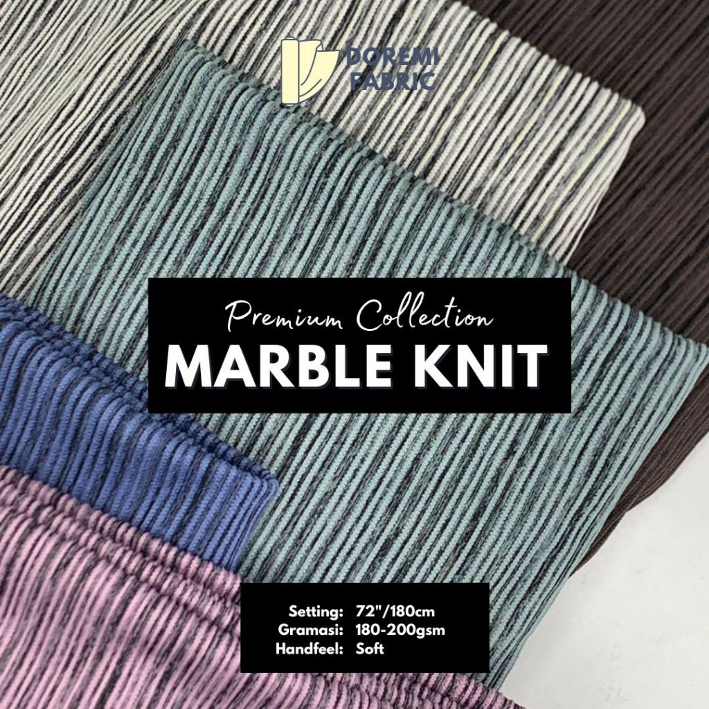 (METERAN) Kain DOREMI MARBLE KNIT 180-200 GSM