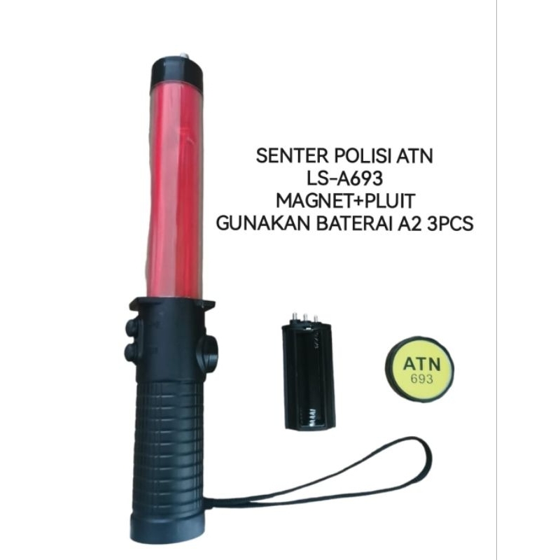 ATN Senter Polisi Magnet + Pluit 30cm / Senter Polantas / Baton / Senter Parkir A693