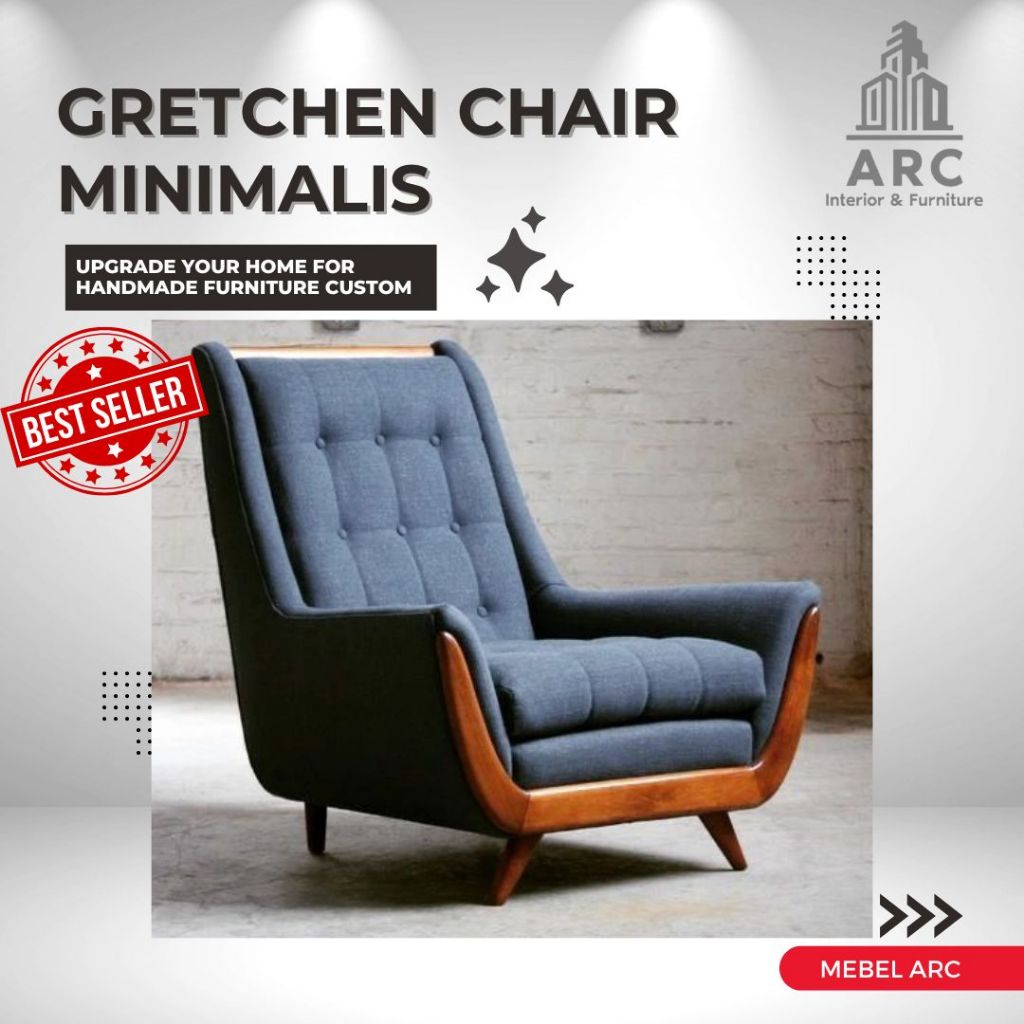 Gretchen Arm Chair / Kursi Sofa Single Wing Chair Classic