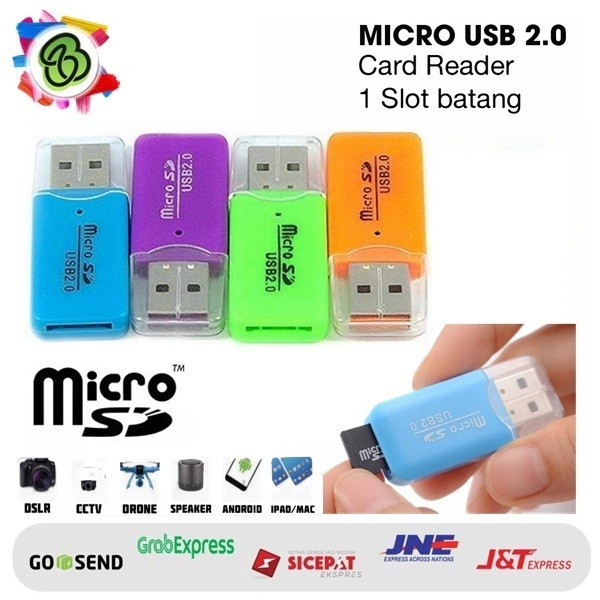 Card Reader Micro Plus Packing Plastik Klip Warna Warni